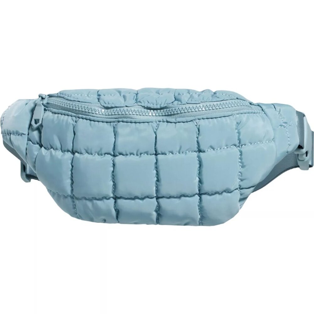 Sol and Selene Resurgence qulted nylon puffy Belt Bag Crossbody Sky blue